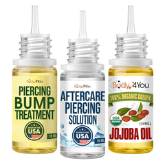 BodyJ4You 3PC Piercing Aftercare Kit packshot for complete aftercare.