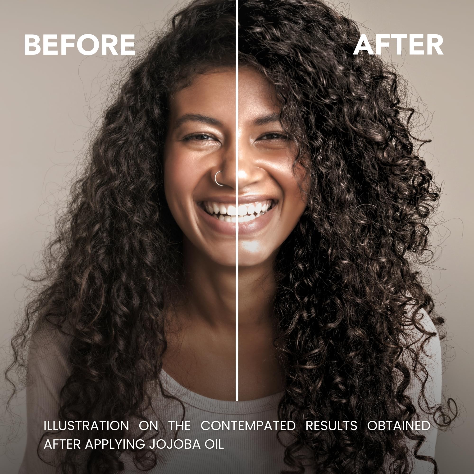 Hair and scalp nourishment with BodyJ4You jojoba oil.