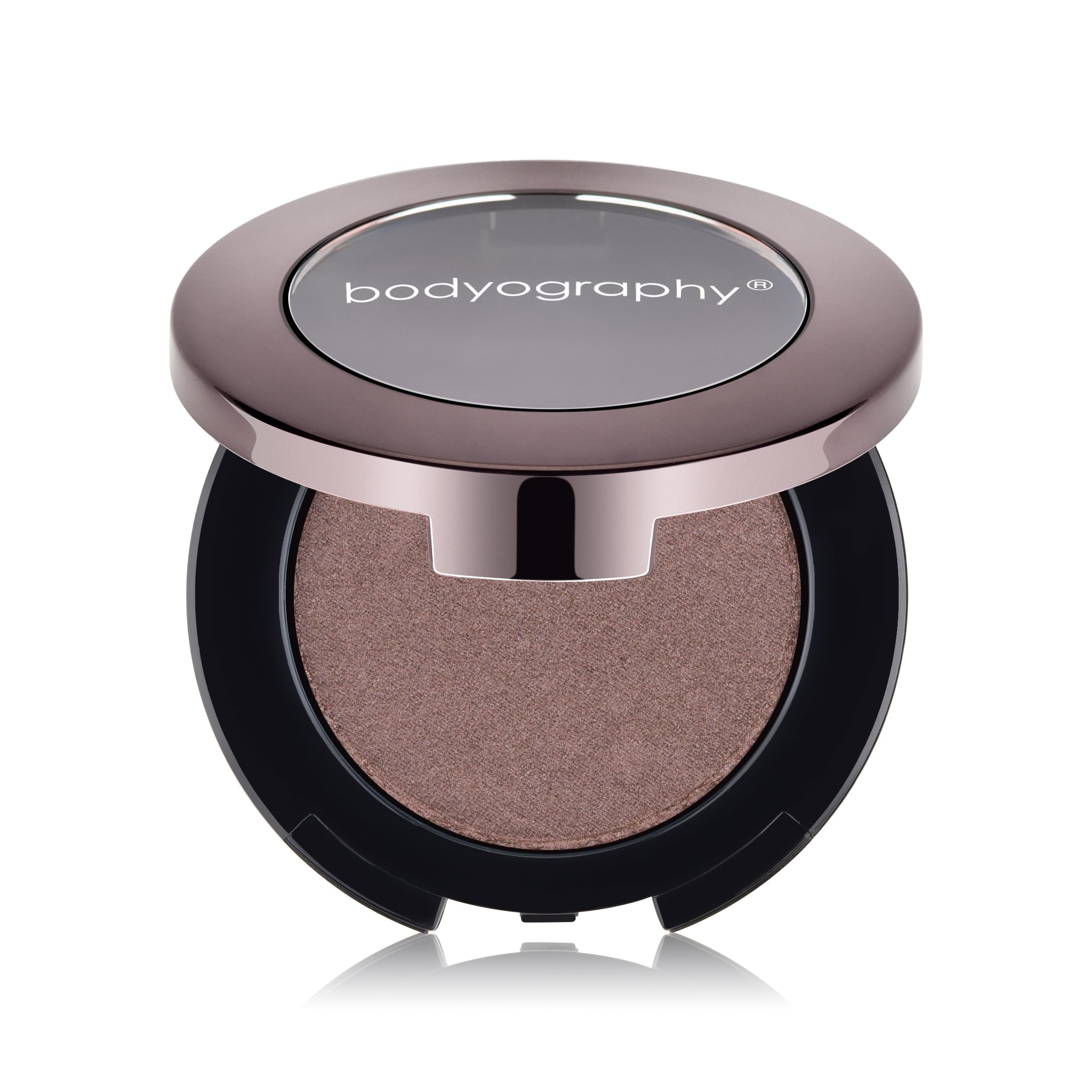 Bodyography Expressions Eye Shadow Coy purple-grey matte swatch showing pigment-rich color.