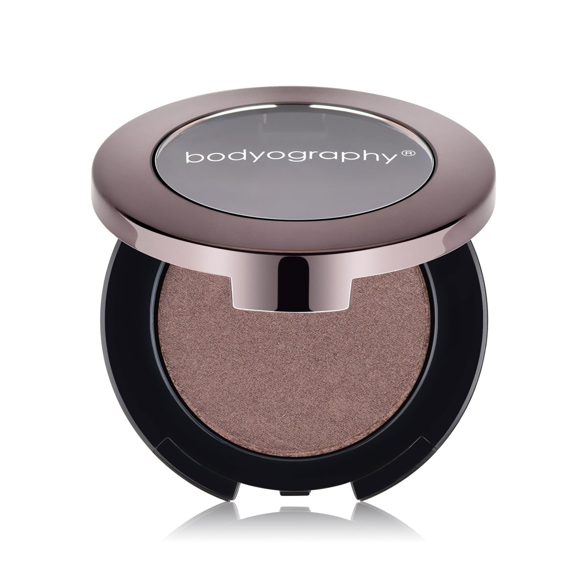 Bodyography Expressions Eye Shadow Coy purple-grey matte swatch showing pigment-rich color.