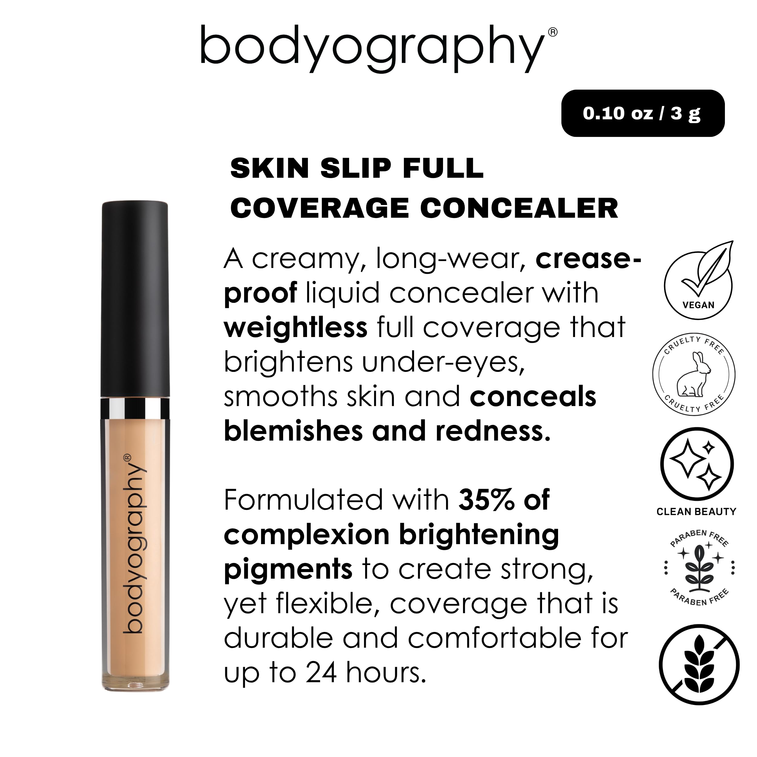 Bodyography Skin Slip concealer masking dark circles and blemishes