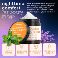 Bodyotics magnesium body butter texture close-up showing rich hydration.