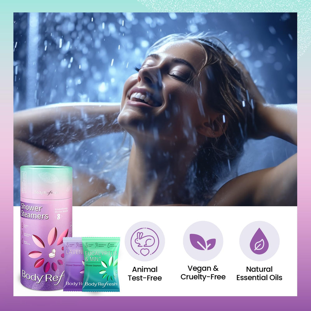 BodyRefresh eucalyptus mint steamers close-up for refreshing morning shower