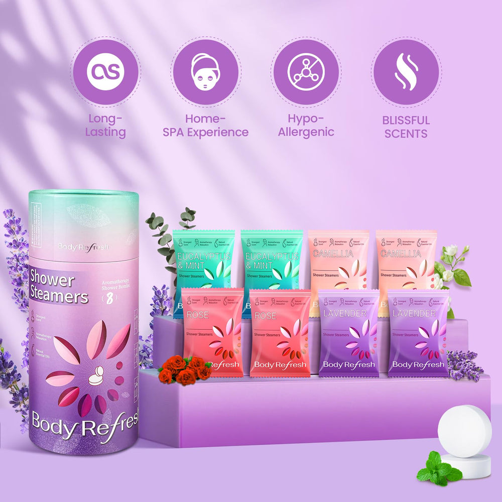 BodyRefresh lavender steamers close-up highlighting calming aroma