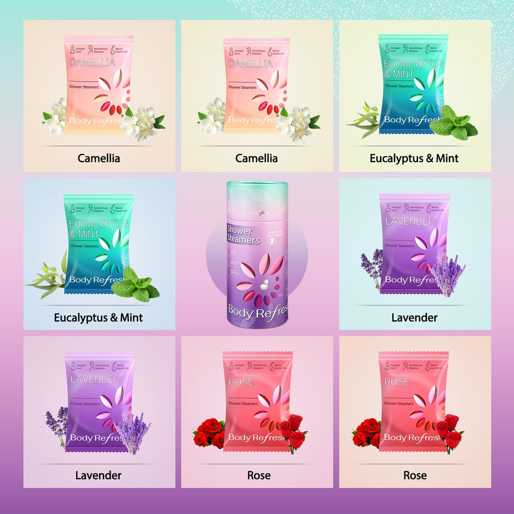 BodyRefresh rose steamers close-up for mood uplifting shower ritual
