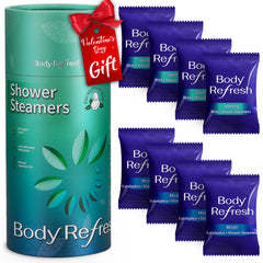 BodyRefresh eucalyptus-mint shower-steamer-pack highlights premium aromatherapy for a refreshing start