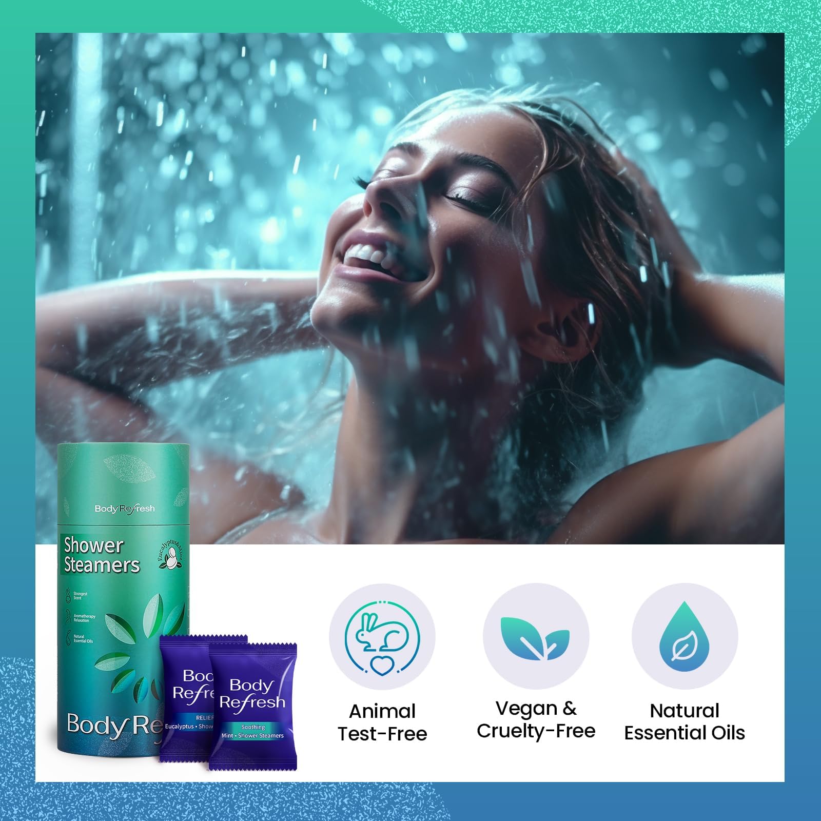 BodyRefresh shower-steamer-single-wrapped emphasizes freshness and easy storage