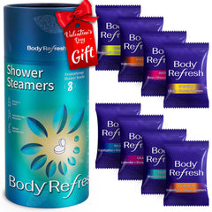 BodyRefresh shower steamers 8-pack packaging ideal as a thoughtful gift for him