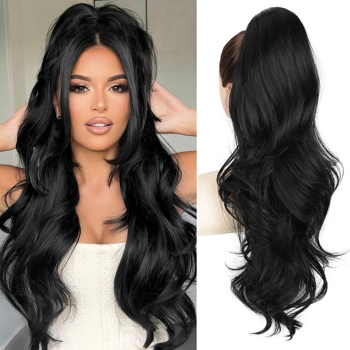BOGSEA Ponytail Extension 26-inch drawstring adds instant length for daily wear