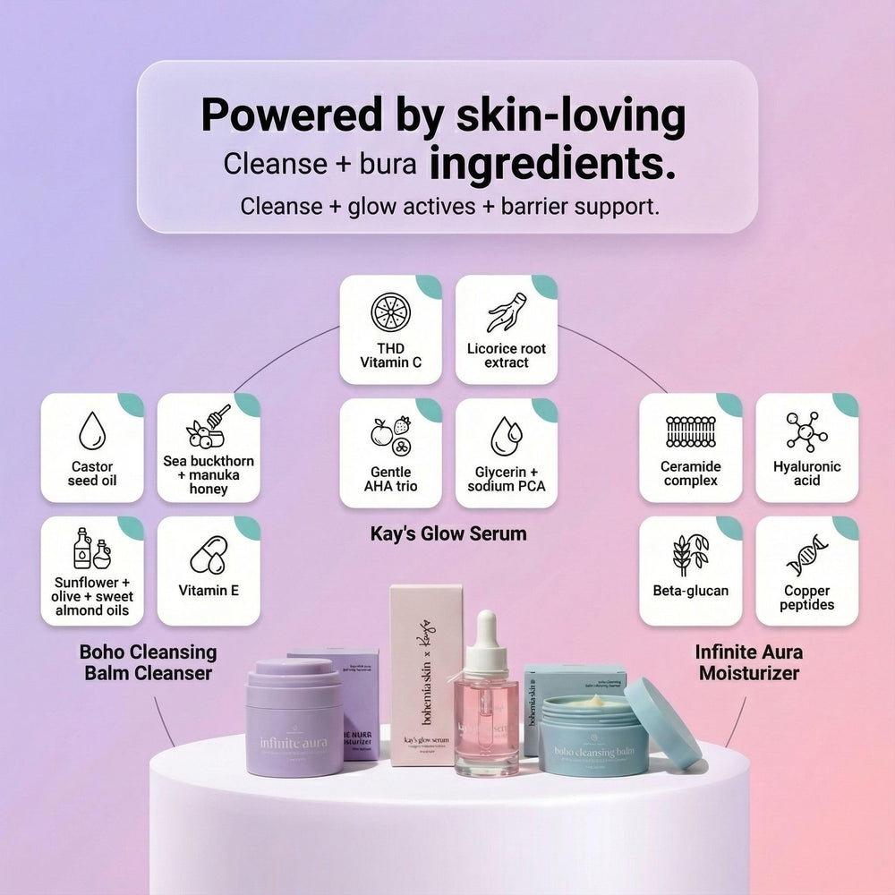 Infinite Aura Moisturizer application shot showing quick-absorb formula for daytime use.