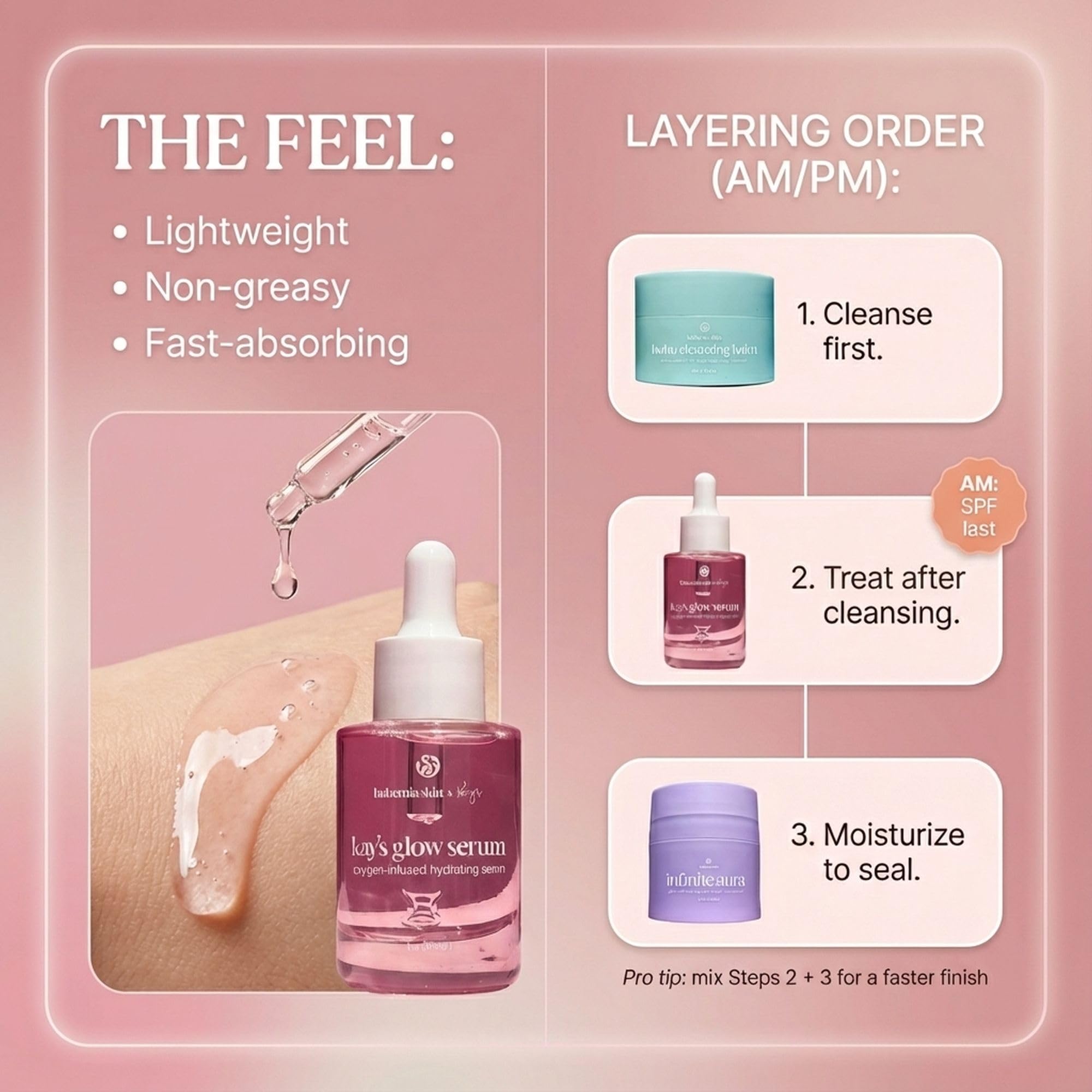 Applying Kay's Glow Serum as part of daily routine