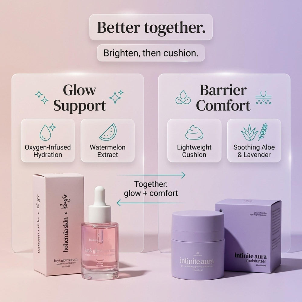Kay’s Glow Serum dispense action delivering a lightweight, fast-absorbing layer