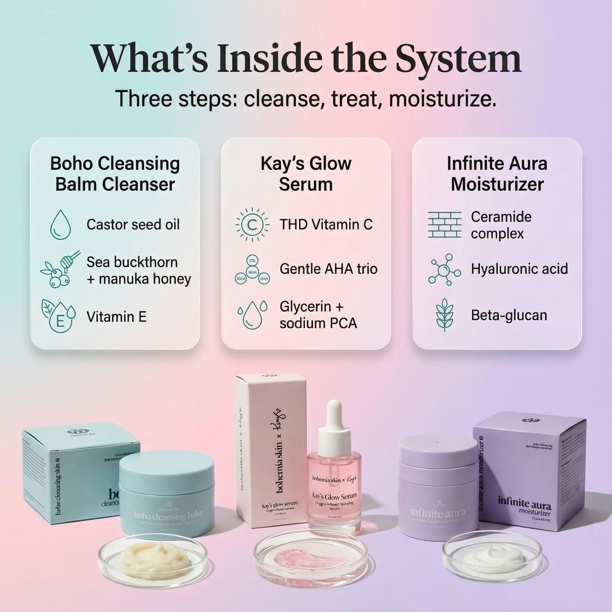 Bohemia Skin vegan fragrance-free label indicating clean USA-made formula.