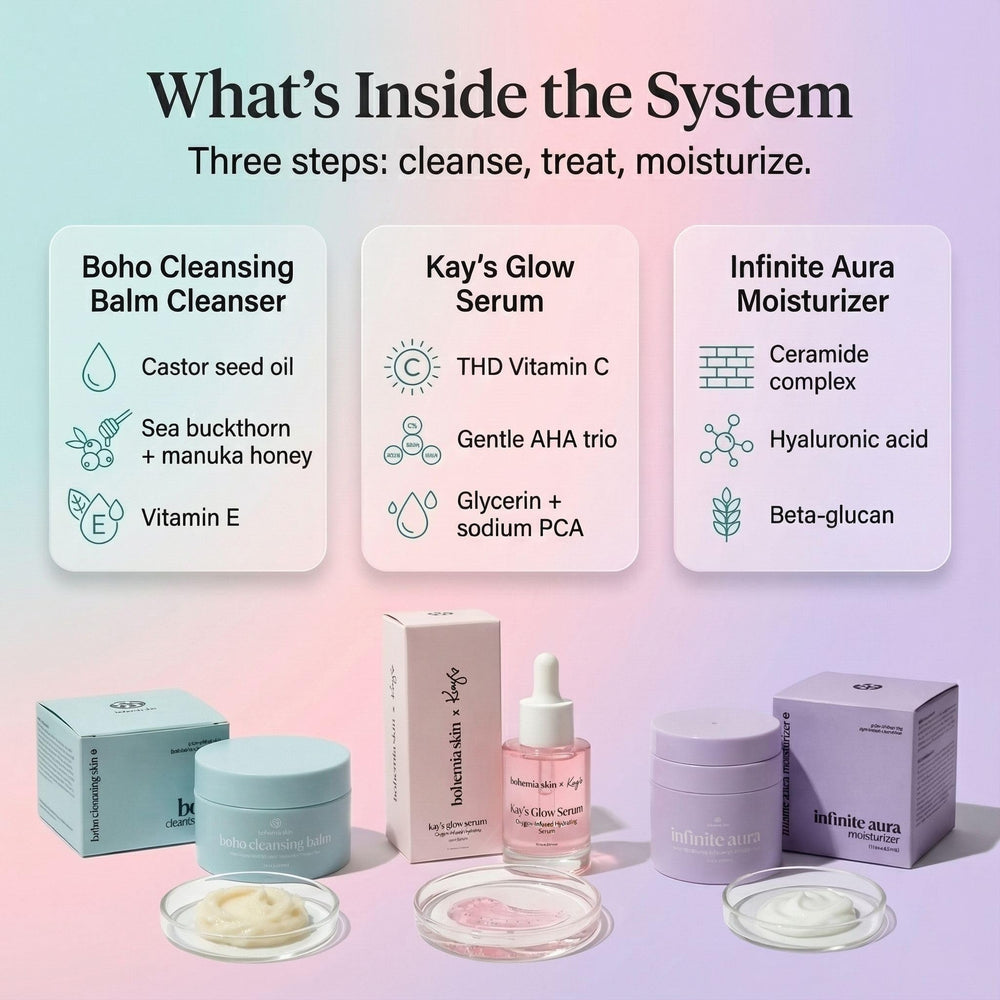 Bohemia Skin vegan fragrance-free label indicating clean USA-made formula.