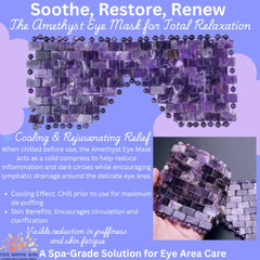 Boho Aromatic amethyst eye mask during a relaxation moment for calm