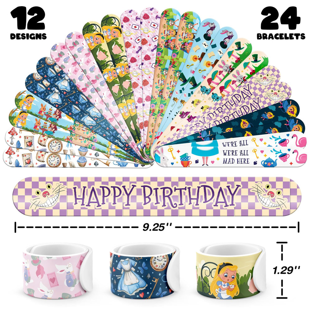 BOIKOKY slap bracelets designs highlight six patterns for colorful party accessories and rewards.