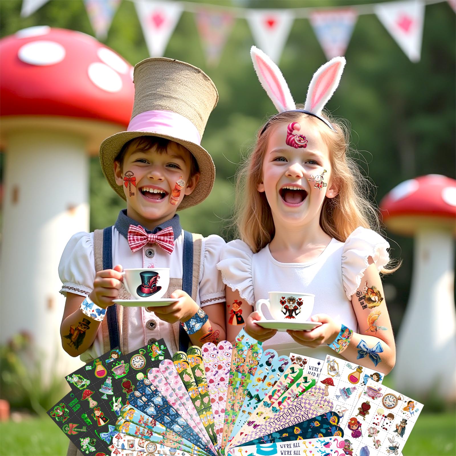 BOIKOKY Wonderland party set enhances themed celebrations with instant decor and favors.