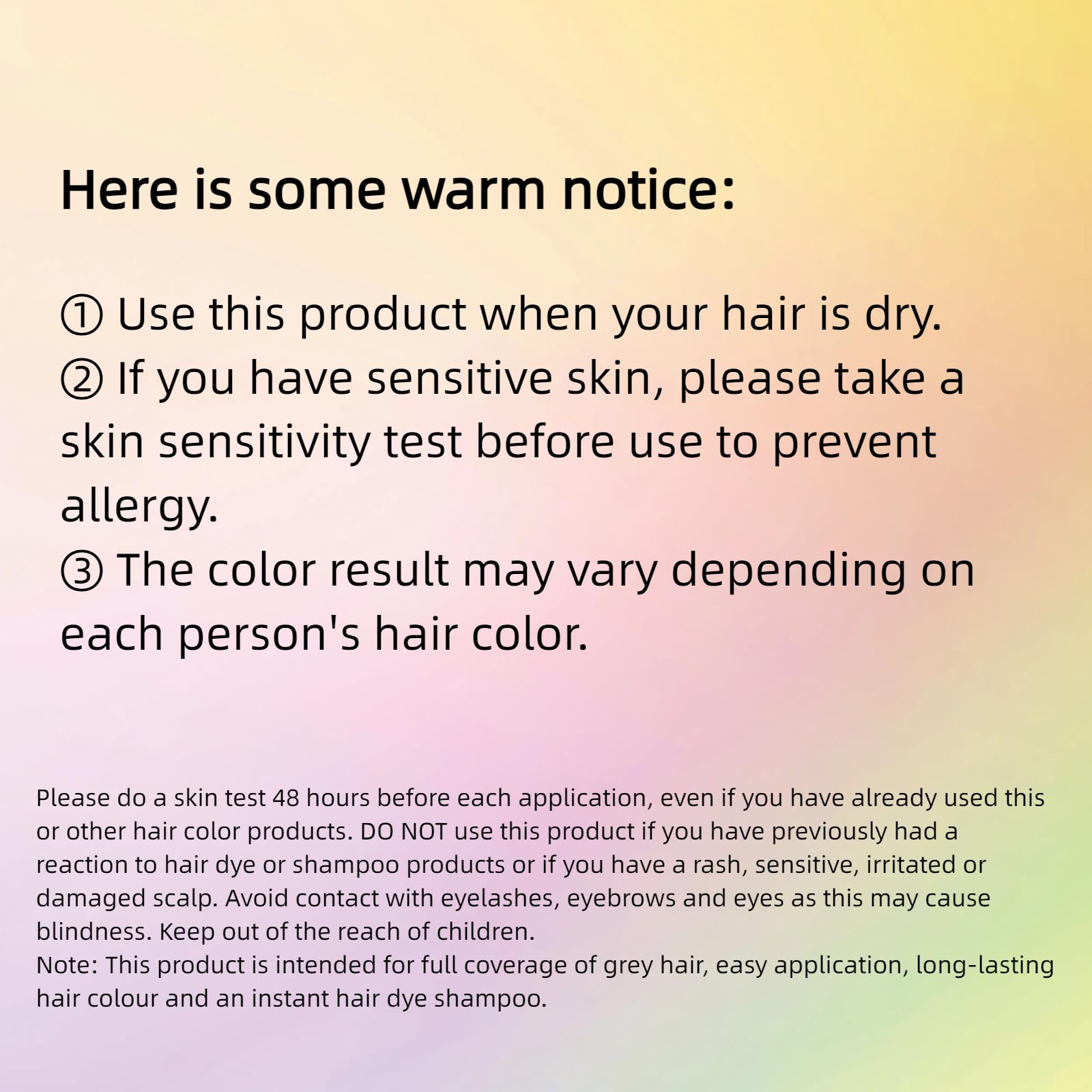 BOJICA Hair Dye Shampoo long-lasting color and shine