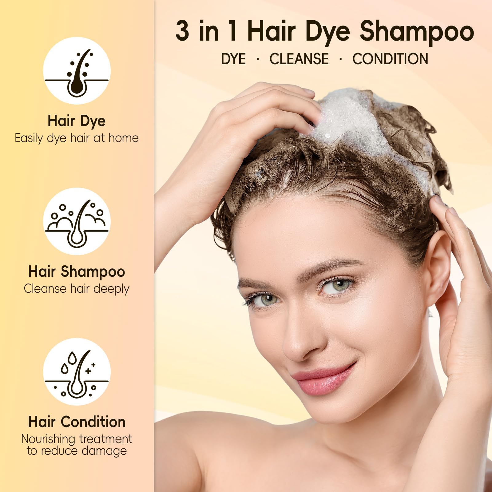 BOJICA Hair Dye Shampoo easy-application no tools required for quick color
