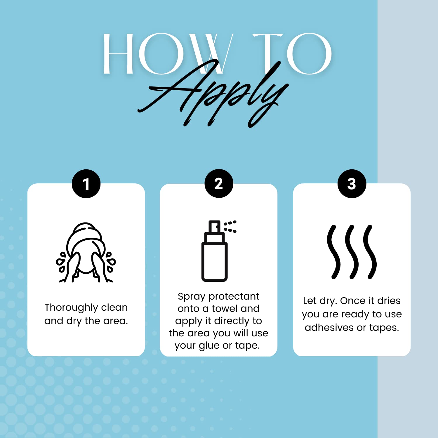 Application in progress shows quick-dry moment for scalp protection