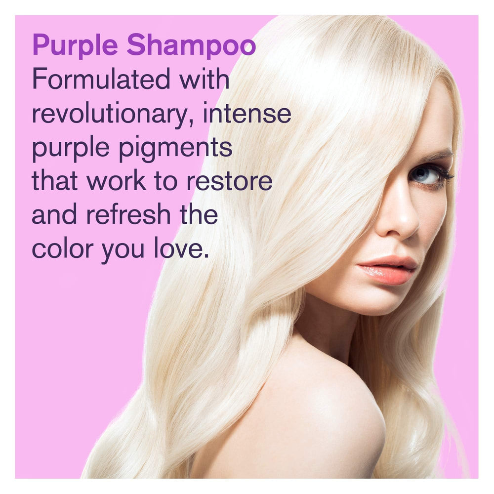Bold Uniq Purple Shampoo finish suggests soft, shiny results after washing.
