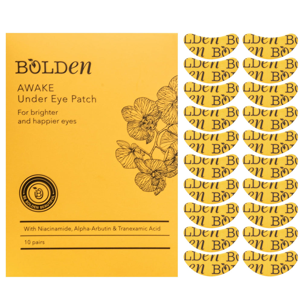 Bolden Awake under-eye patch packshot showing the brightening treatment for tired eyes.