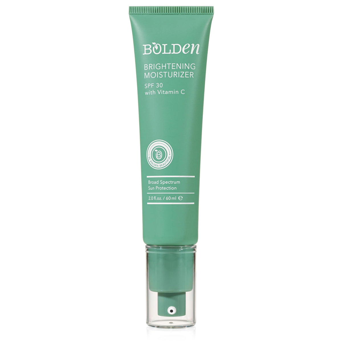 Bolden Brightening Face Moisturizer SPF30 bottle front showing invisible finish and protection