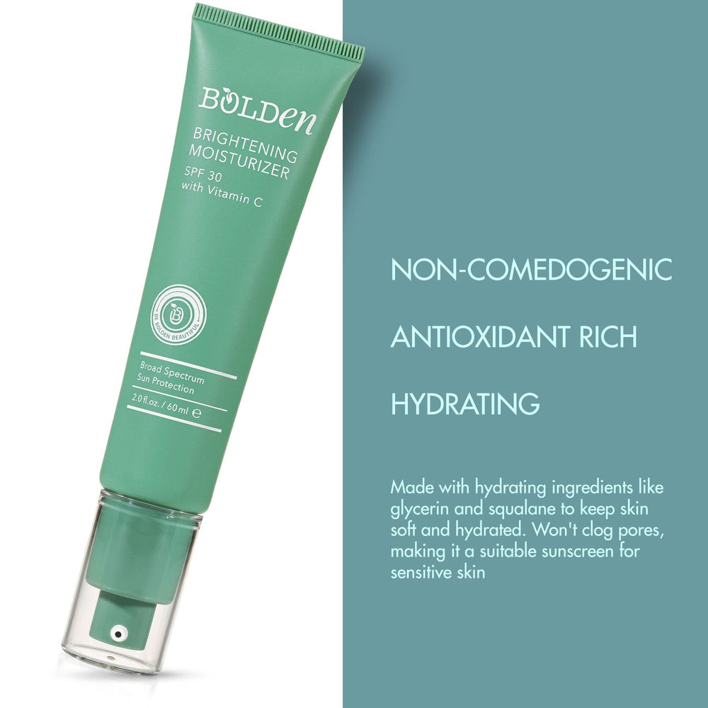 Bolden Brightening Face Moisturizer texture detail highlights lightweight, non-greasy feel
