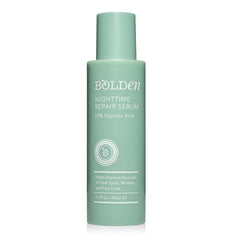 Bolden Sérum Nuit Réparateur : flacon élégant prêt pour le soin nocturne et l'uniformité du teint.