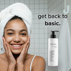 Boldly Basic Fragrance Free Face Wash kid-friendly use demonstrates gentle cleansing for the whole family.
