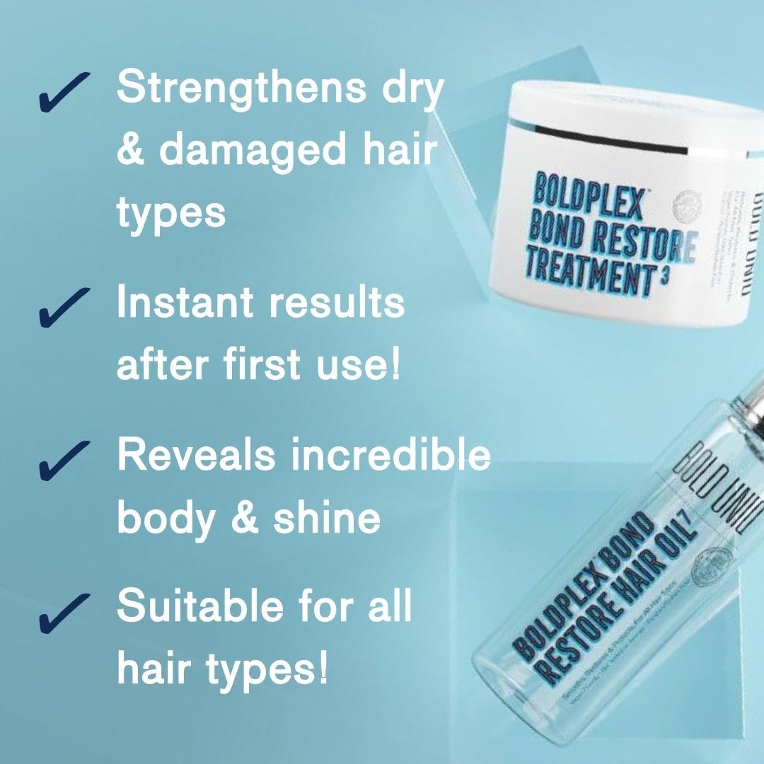 Boldplex Bond Restore Hair Oil 7 application demonstrates leave-in shine and protection