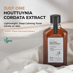 BOM Just One toner label close-up highlighting natural ingredients and clean sourcing.