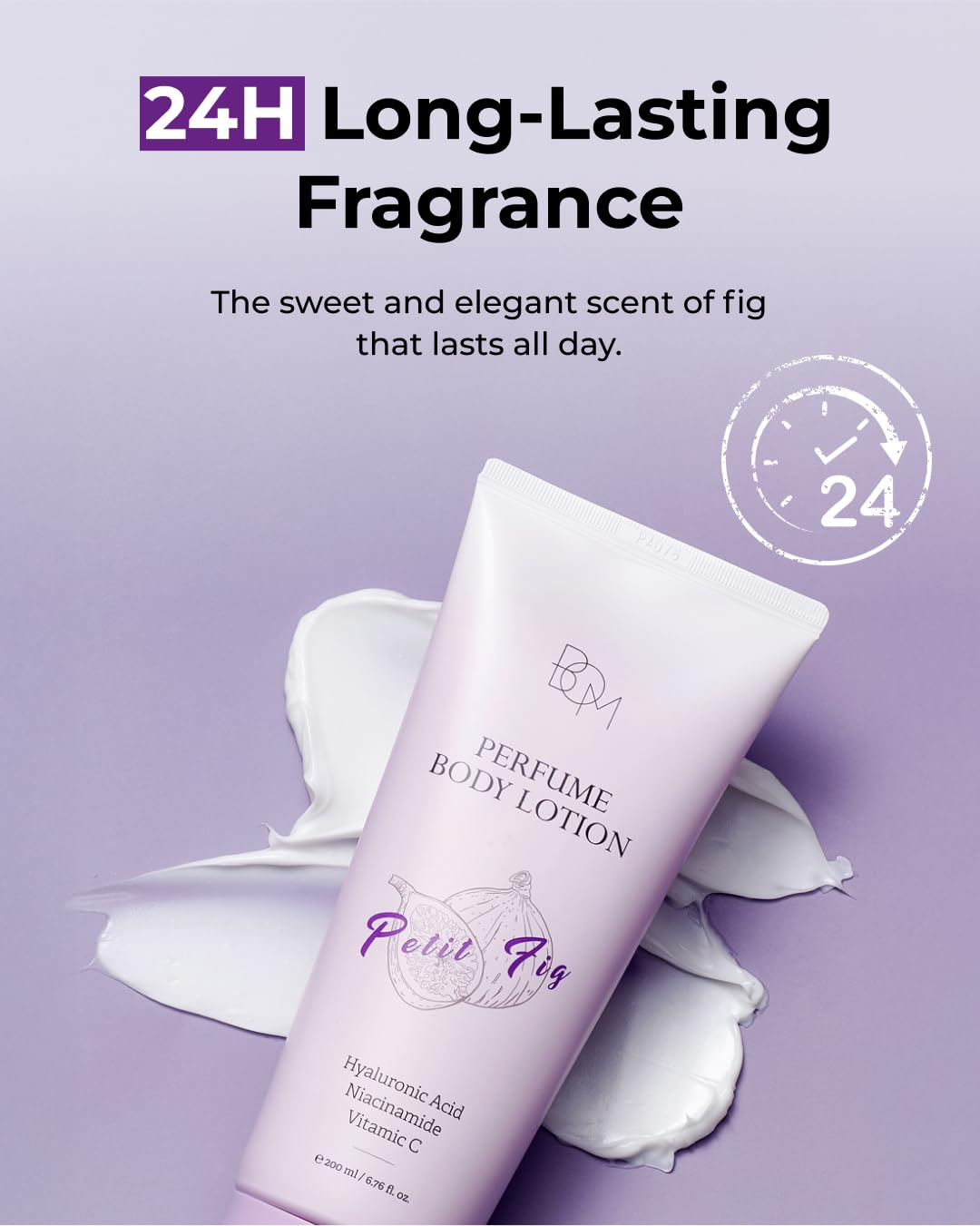 Fig fragrance with vanilla notes lingers pleasantly on the skin.