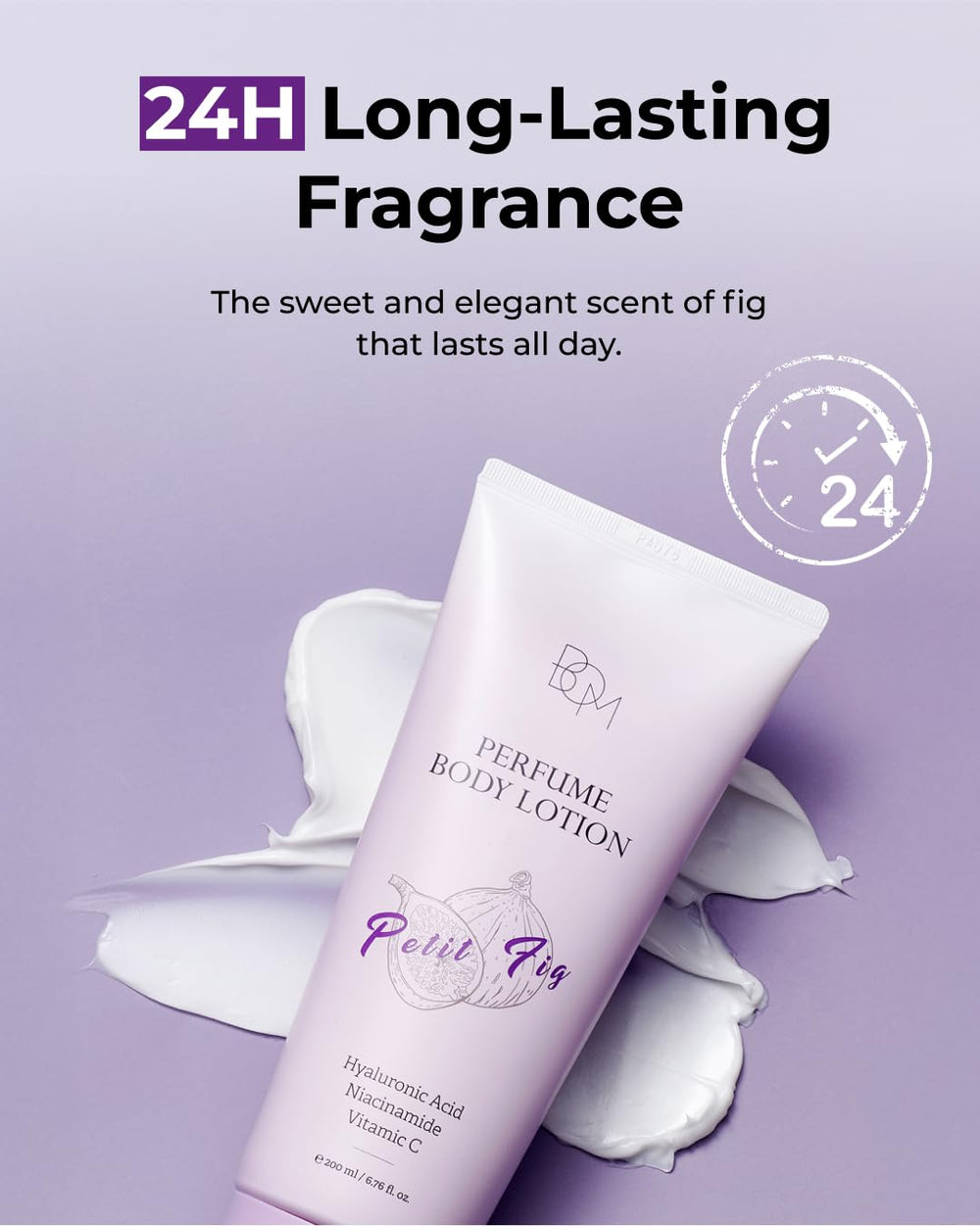 Fig fragrance with vanilla notes lingers pleasantly on the skin.