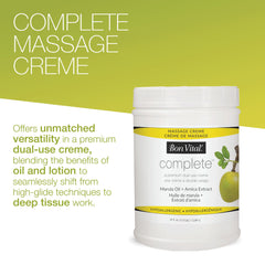 Bon Vital Complete Massage Creme hand glide—effortless application during professional skinwork.