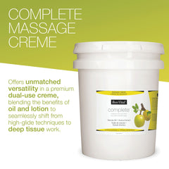 Bon Vital' Complete Massage Creme marula olive jojoba oils nourish skin during sessions.