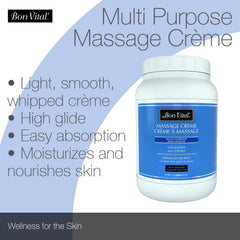 Bon Vital' creme provides a silky glide for Swedish or deep tissue.
