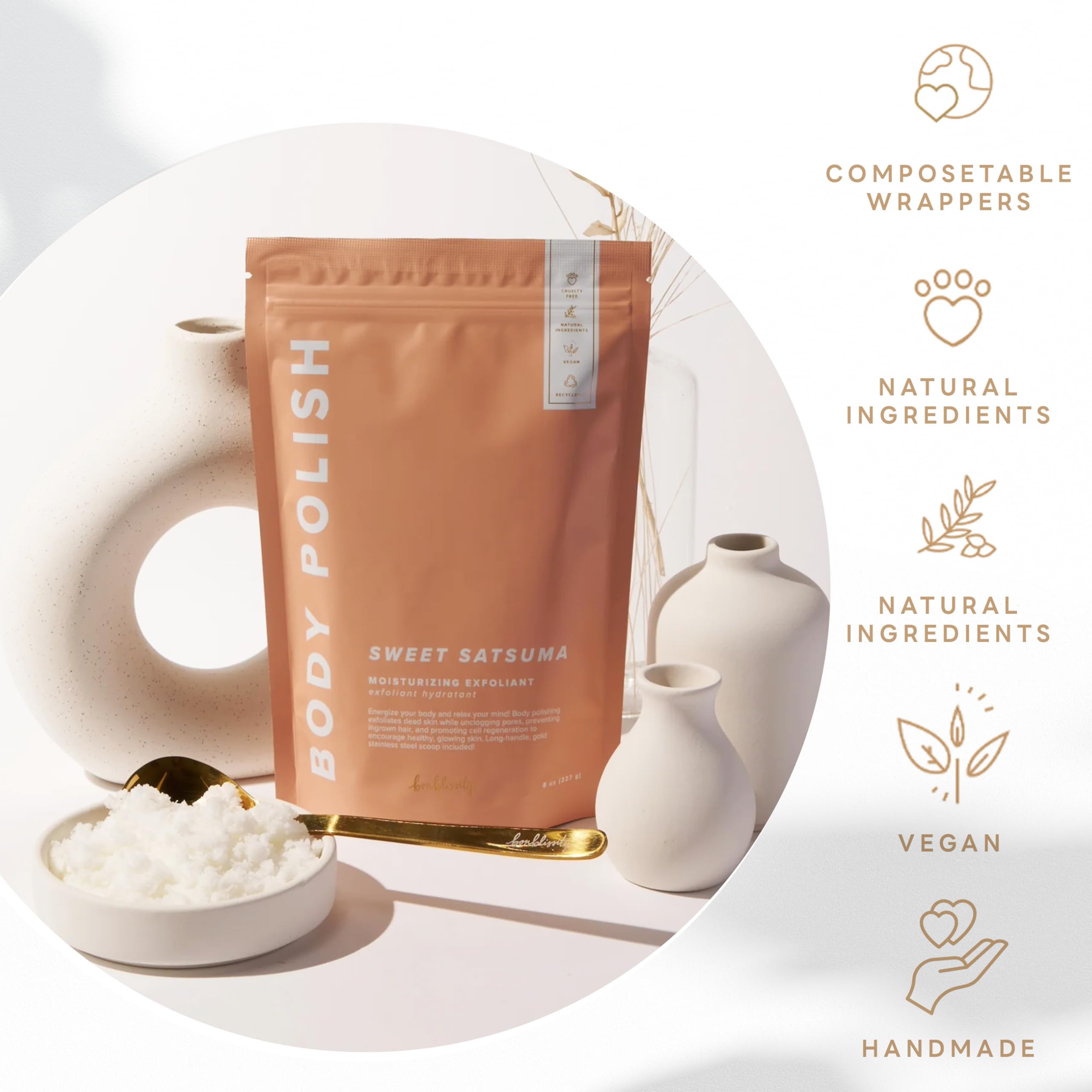 Bonblissity Lavender Body Polish after shower for easy mess-free application