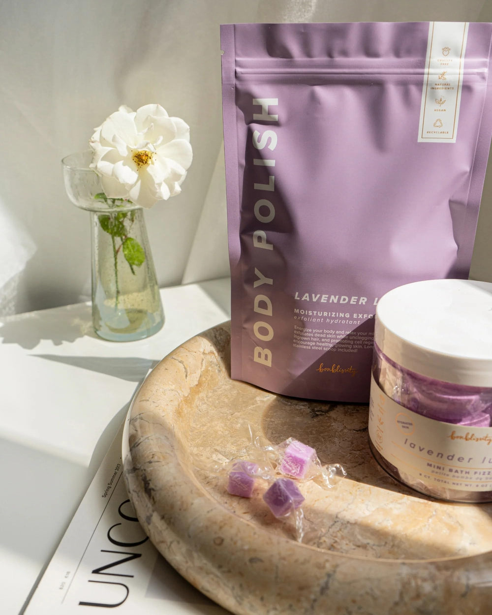 Bonblissity Lavender Body Polish gift-ready packaging for gifting