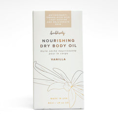 Bonblissity Nourishing Body Oil vanilla application on arm delivers fast-absorbing moisture.