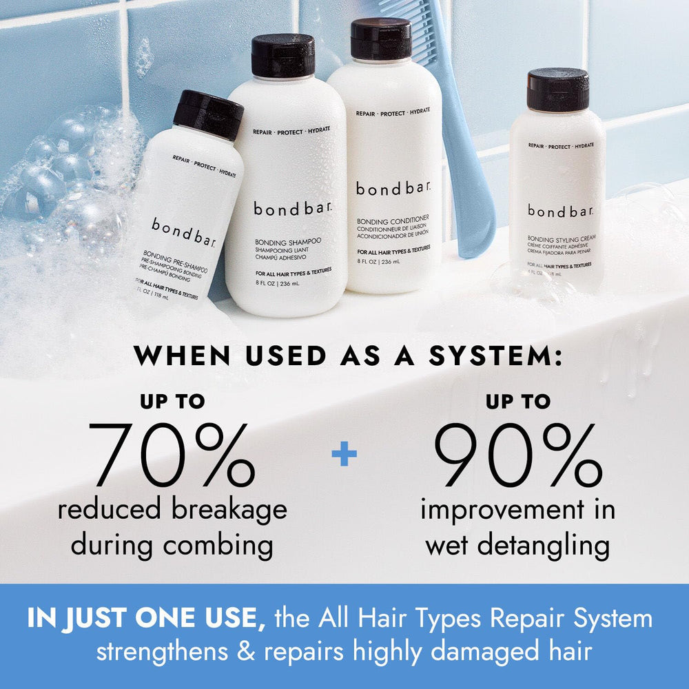 Bondbar Bonding Kit before-after concept shows potential hair repair.