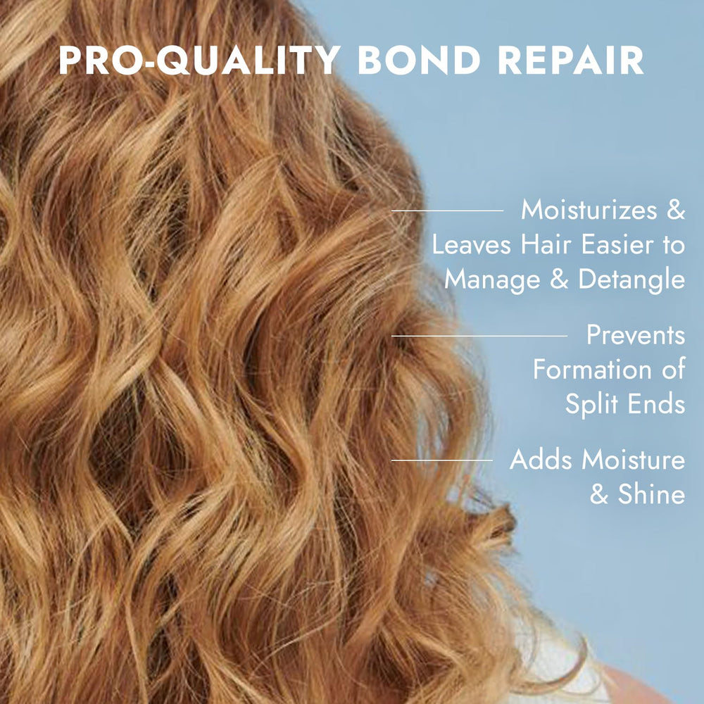 Bondbar conditioner close-up texture on hair strands highlighting smoothing benefits.