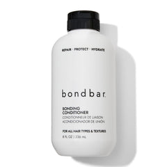 Bondbar conditioner bottle for damaged hair demonstrating repair and shine.