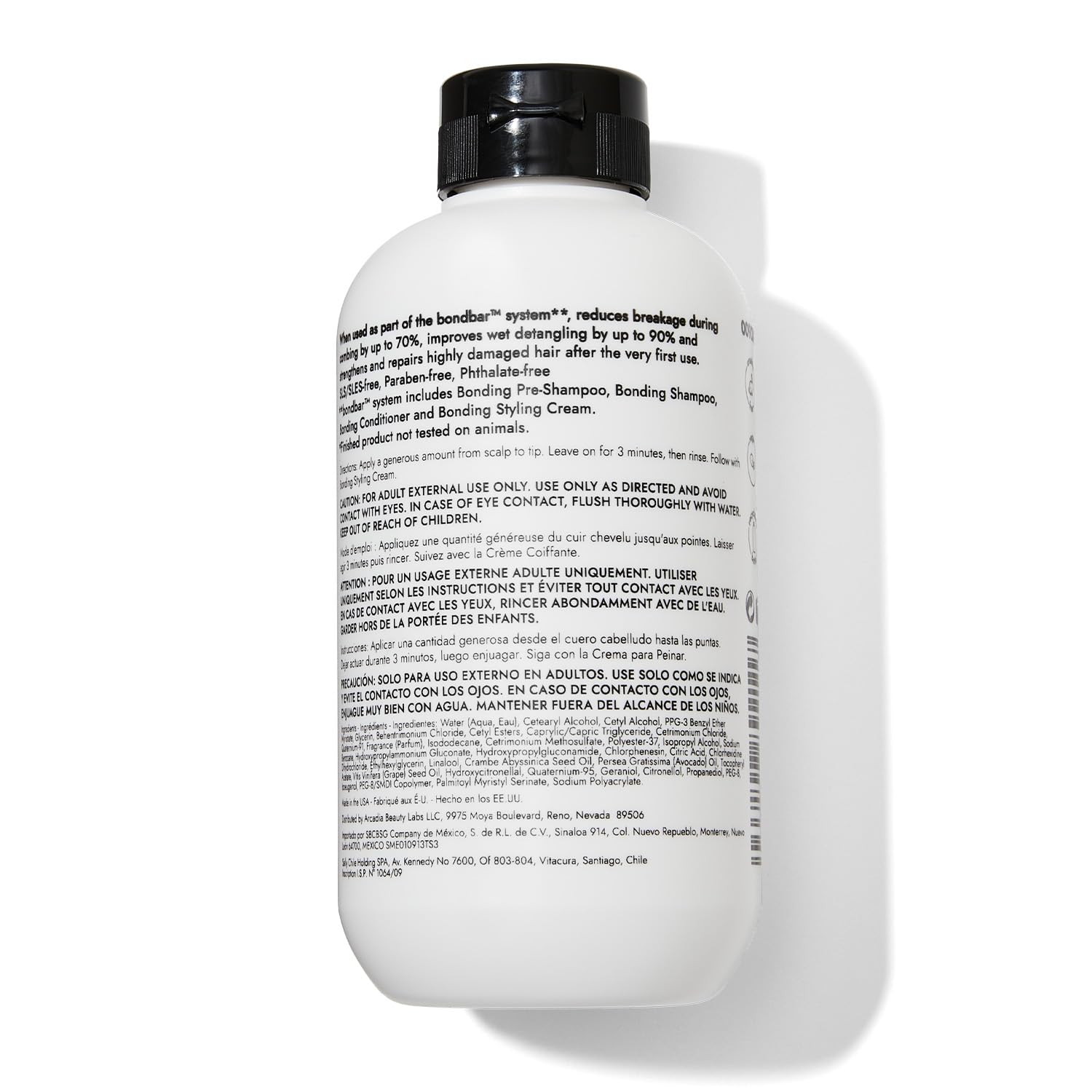Bondbar conditioner packaging with recyclable bottle and label.