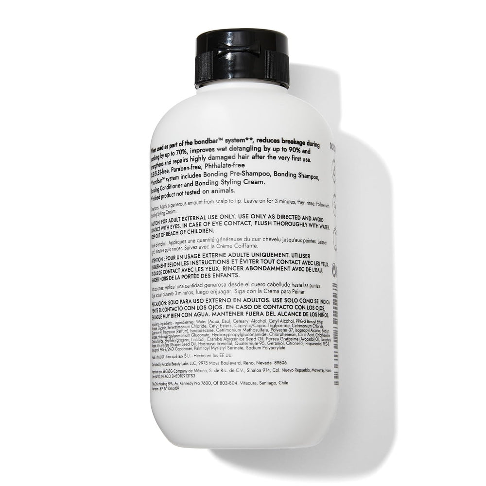 Bondbar conditioner packaging with recyclable bottle and label.