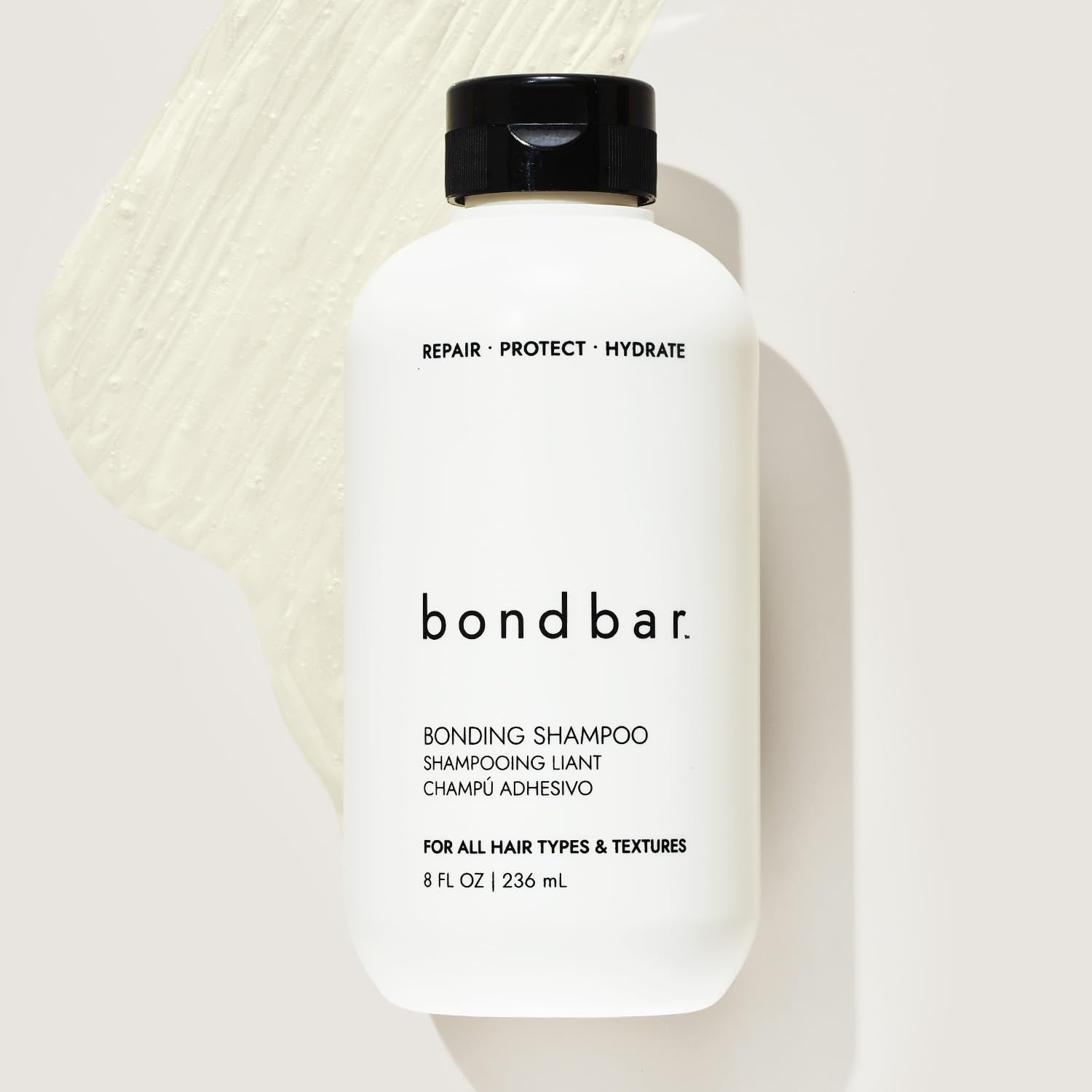 Bondbar Repairing Shampoo on wet hair with strands looking smooth
