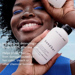 Bondbar Treatment hair application shows even distribution for damaged, color-treated hair.
