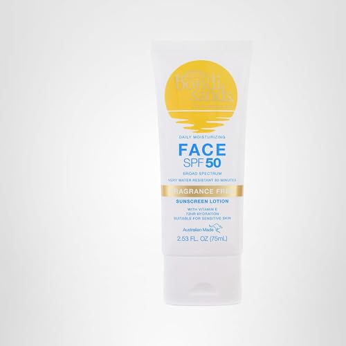 Bondi Sands fragrance free daily sunscreen demonstrating water resistance for up to 80 minutes.