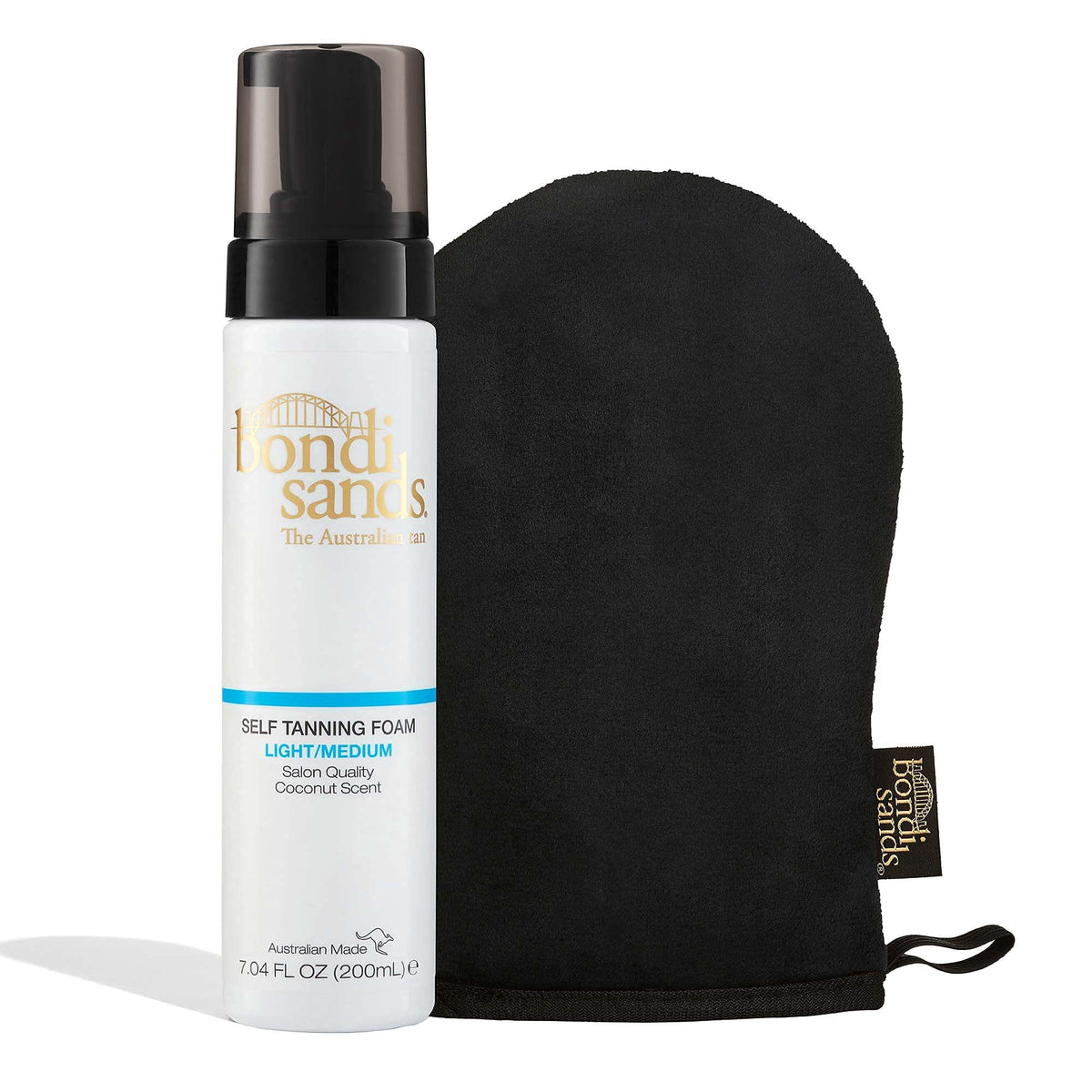 Bondi Sands self tanning foam bottle offers easy, even coverage.