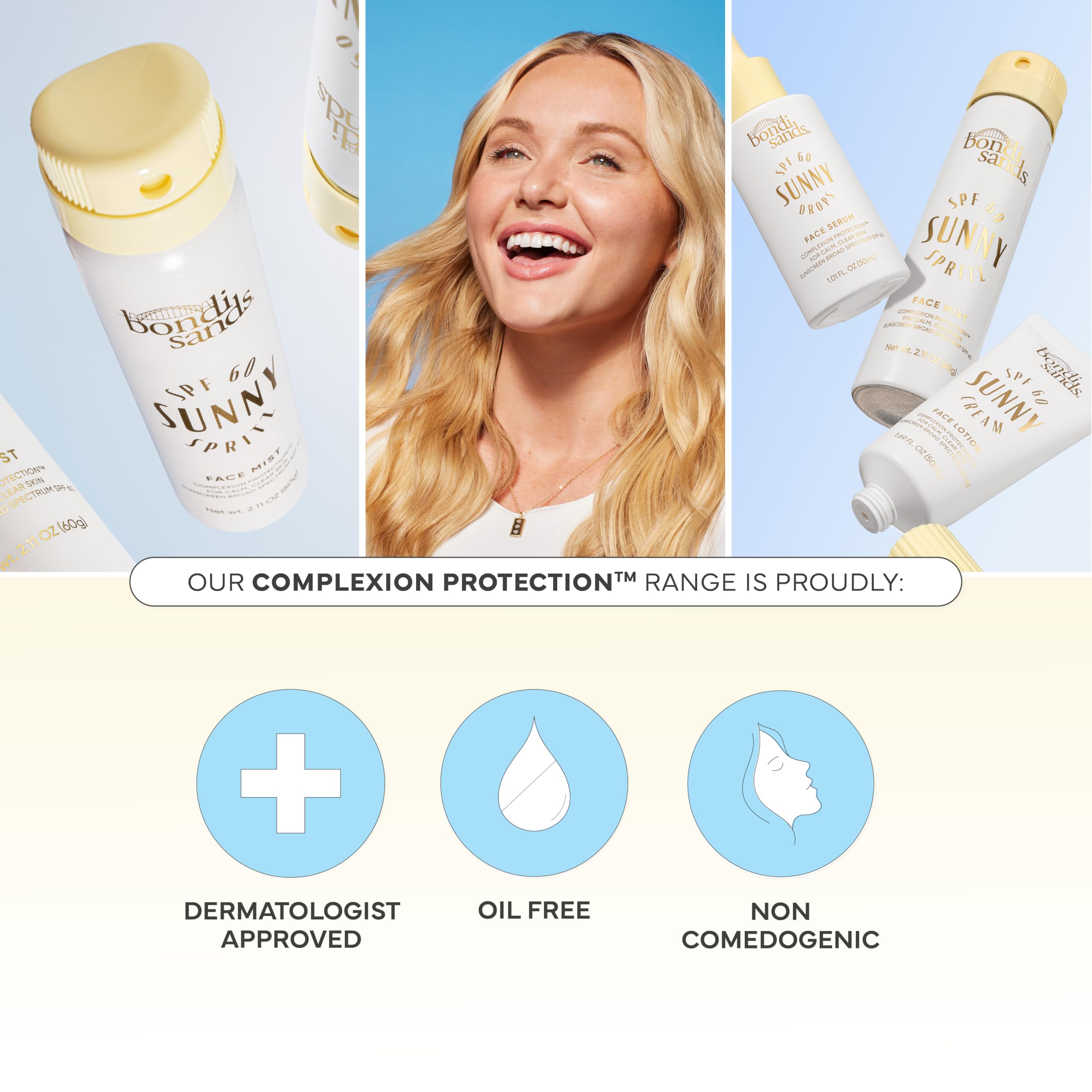 Bondi Sands Sunny Spritz mist-dispense for easy touch-ups over makeup.